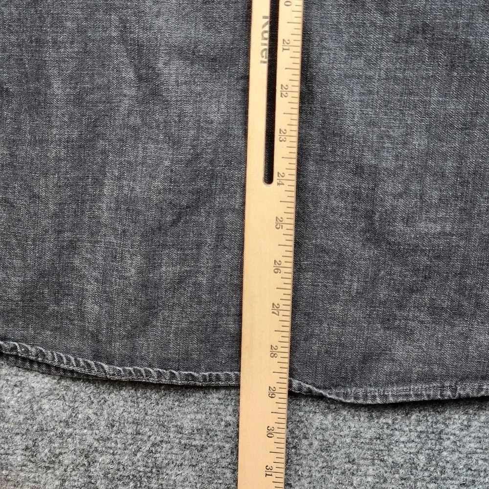 Levi's Western Shirt Mens Medium Black Denim Snap Front Long Sleeve Casual - Picture 7 of 9